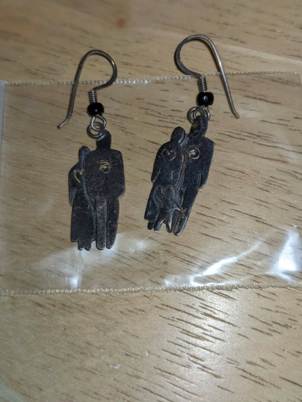 Vintage AR Fetchel Family Stirling Silver 925 Modernist Dangle Earrings